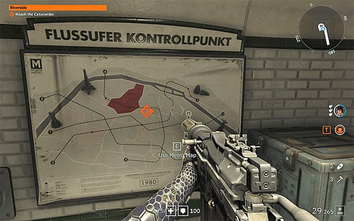 Nowi przeciwnicy pojawią się dokładnie na wprost od miejsca podniesienia bramki i warto podrzucić im granat zanim się rozbiegną - Riverside | Solucja Wolfenstein Youngblood - Wolfenstein: Youngblood - poradnik do gry
