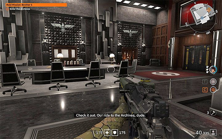 W biurach możesz ponownie skradać się warto wtedy zdecydować się na podróżowanie boczną ścieżką - Raid Mission: Brother 1 | Solucja Wolfenstein Youngblood - Wolfenstein: Youngblood - poradnik do gry