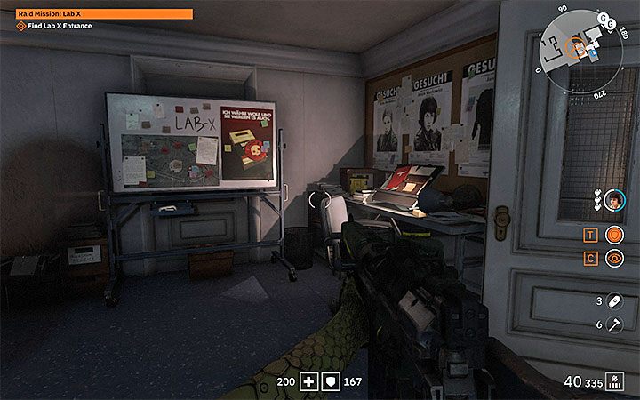 Po wkroczeniu do mieszkania zainteresuj się obszarem z obrazka - Raid Mission Lab X | Solucja Wolfenstein Youngblood - Wolfenstein: Youngblood - poradnik do gry