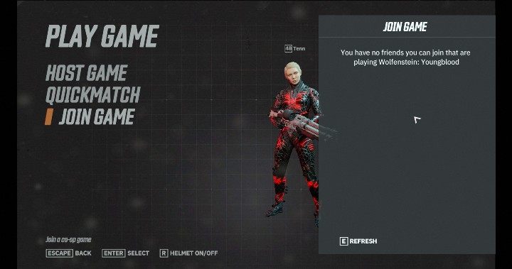 Za każdym razem, gdy chcesz wejść do Wolfenstein Youngblood gra spyta Cię czy chcesz grać sam, ze znajomym czy z kimś losowym - Kooperacja a gra w pojedynkę w Wolfenstein Youngblood - Wolfenstein: Youngblood - poradnik do gry