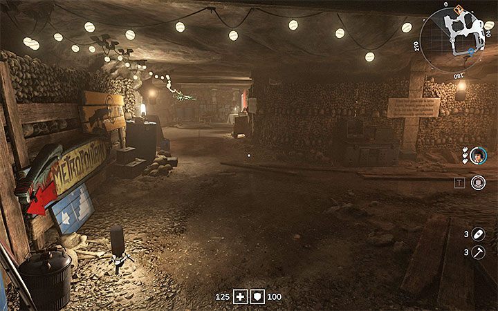 Strzelnicę możesz odbnaleźć na górnym poziomie kryjówki ruchu oporu i prowadzą do niej rysunki karabinów - Jak odblokować strzelnicę w katakumbach w Wolfenstein Youngblood? - Wolfenstein: Youngblood - poradnik do gry