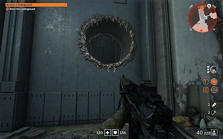 Dla przypomnienia zejście do podziemi znajduje się obok dziedzińca z autobusem, na którym zamontowano działo laserowe - Brother 2 Underground | Misje poboczne w Wolfenstein Youngblood - Wolfenstein: Youngblood - poradnik do gry