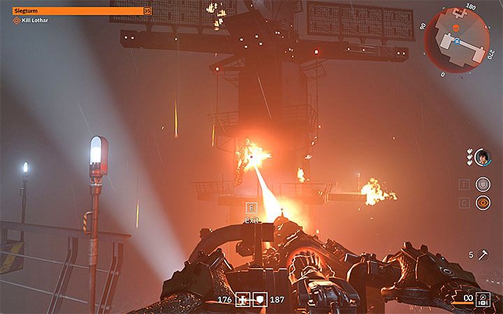 W okolicy są stacjonarne działka - Generał Lothar - finałowy boss w Wolfenstein Youngblood - Wolfenstein: Youngblood - poradnik do gry