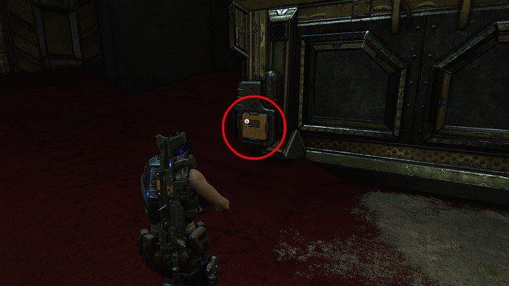 Po prawej stronie, w żółtej skrzynce znajdziesz jeden komponent - Akt 3 Rozdział 2 - Rakietowy plan | Przedmioty kolekcjonerskie w Gears 5 - Gears 5 - poradnik do gry