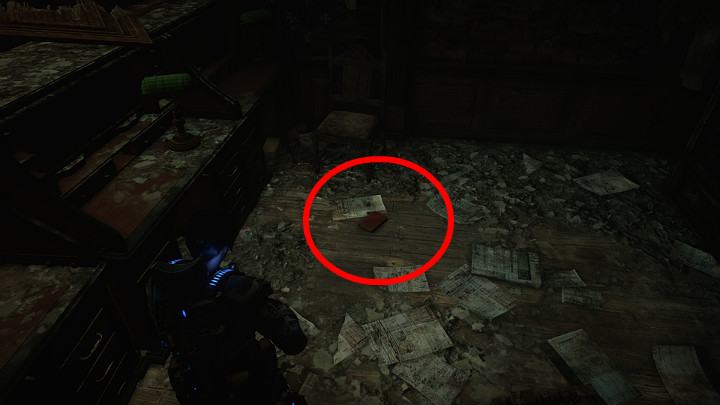 Pierwszy z przedmiotów znajdziesz po wejściu do Akademii Wschodniej Barykady - Akt 4 Rozdział 1 - Front domowy | Przedmioty kolekcjonerskie w Gears 5 - Gears 5 - poradnik do gry