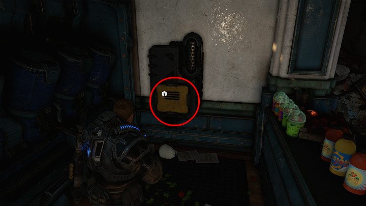 W sklepie spożywczym po lewej stronie znajdziesz jeszcze jedny komponent - Akt 1 Rozdział 3 - To jest wojna | Solucja Gears 5 - Gears 5 - poradnik do gry