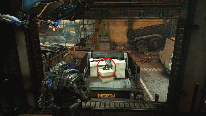 Otwórz bramę załadunkową i zbierz kolejny komponent, który został ukryty na pace samochodu dostawczego - Akt 1 Rozdział 4 - Nadchodzi zmiana | Solucja Gears 5 - Gears 5 - poradnik do gry