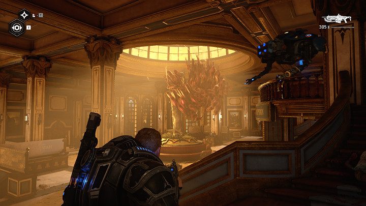 Schodząc do głównej nawy hotelowej staniesz przed kolejnym sporym zagrożeniem - rojem pijawek - Akt 1 Rozdział 4 - Nadchodzi zmiana | Solucja Gears 5 - Gears 5 - poradnik do gry