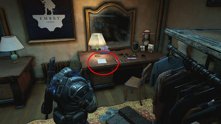 W garderobie znajdziesz kolejny przedmiot kolekcjonerski - Tekst piosenki - Akt 1 Rozdział 4 - Nadchodzi zmiana | Solucja Gears 5 - Gears 5 - poradnik do gry