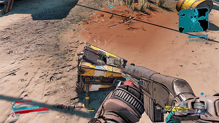 Na koniec wróć do swojego towarzysza (możesz śmiało zeskoczyć z dużej wysokości) i go napraw (tutorial ze wskrzeszania sojuszników) - Children of the Vault | Solucja Borderlands 3 - Borderlands 3 - poradnik do gry