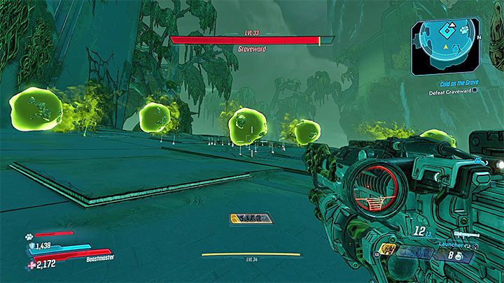 Graveward jest w stanie przekrzywiać tymczasowo arenę w wyniku czego bohater zacznie się ślizgać - Cold as the Grave | Solucja Borderlands 3 - Borderlands 3 - poradnik do gry