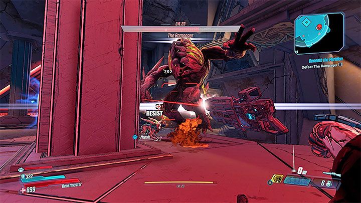 Po tym jak boss straci 1/3 paska zdrowia stanie się chwilowo nieśmiertelny i rozpocznie się jego transformacja - The Rampager | Trudni przeciwnicy w Borderlands 3 - Borderlands 3 - poradnik do gry