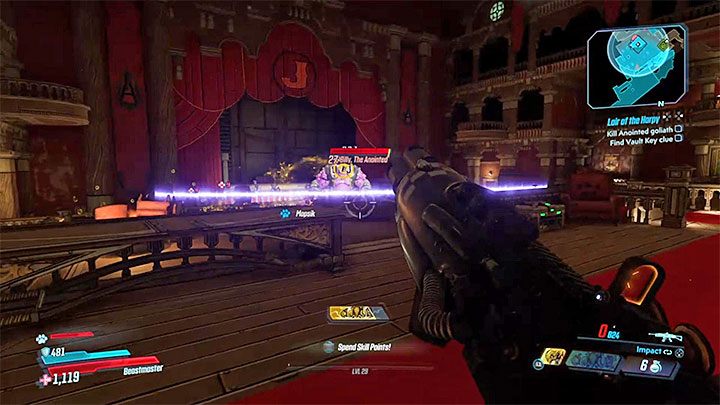 Billy dysponuje kilkoma potężnymi atakami dystansowymi, przy czym najpoważniejszym z nich jest wysłanie fali uderzeniowej - Lair of the Harpy | Solucja Borderlands 3 - Borderlands 3 - poradnik do gry