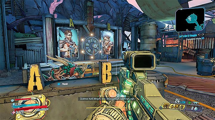 Wyrusz za Zahnzi do miejsca, w którym odbędzie się quiz - Pandora - powrót | Zadanie poboczne w Borderlands 3 - Borderlands 3 - poradnik do gry