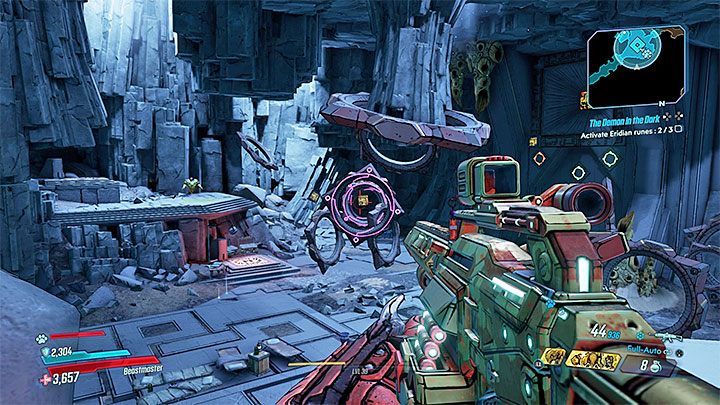 Powyższy obrazek prezentuje miejsce oddania strzału do trzeciej runy - Pandora - powrót | Zadanie poboczne w Borderlands 3 - Borderlands 3 - poradnik do gry