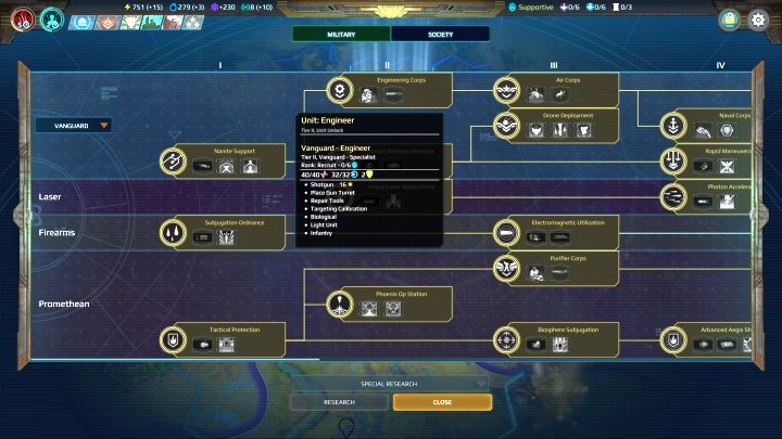 Technologia Korpus Inżynieryjny (Engineer Corps) odblokowuje bardzo użyteczną jednostkę Technik (Engineer). - Awangarda (Vanguard) | Frakcja w Age of Wonders Planetfall - Age of Wonders Planetfall - poradnik do gry