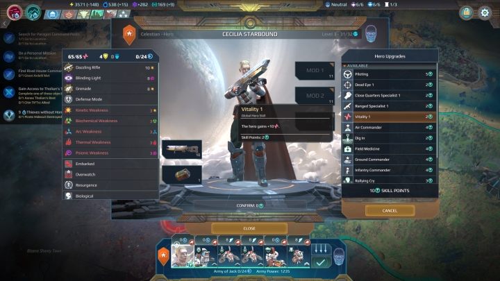 Podczas awansu bohatera gracz ma możliwość odblokowania nowych zdolności. - Zdobywanie doświadczenia przez jednostki w Age of Wonders Planetfall - Age of Wonders Planetfall - poradnik do gry