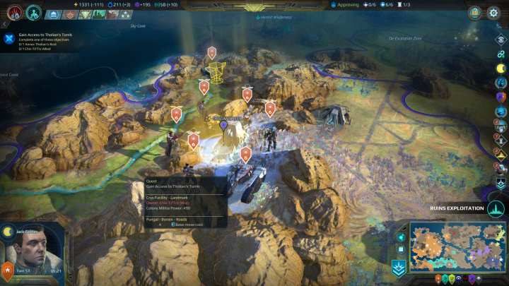 Miejsca, w których wykonać można cel związany z misją, są dobrze widoczne z uwagi na żółtą poświatę. - Misje w Age of Wonders Planetfall - Age of Wonders Planetfall - poradnik do gry