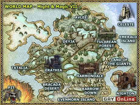 1 - Main Map | Might & Magic VII For Blood and Honor - Might & Magic VII: For Blood and Honor - poradnik do gry