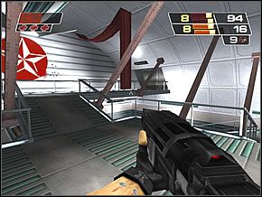Przejdź przez korytarz - poczekalnię i wejdź w podwójne drzwi po drugiej stronie - Rush Hour | Underground | Red Faction II - Red Faction II - poradnik do gry