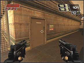 Tutaj będziesz trzeba zdjąć wojaka, który szybko schowa się za ścianą z prawej - Break In | Sopots Citadel | Red Faction II - Red Faction II - poradnik do gry