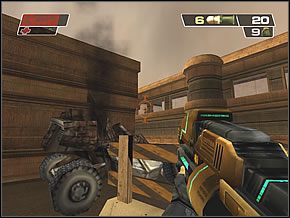 Za zakrętem czeka Cię pojedynek z kolejnymi przeciwnikami - Break In | Sopots Citadel | Red Faction II - Red Faction II - poradnik do gry