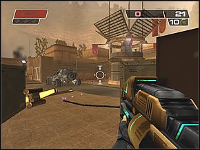 Cały czas eliminuj wrogie oddziały, chowając się w pomieszczeniu za podwójnymi drzwiami - Main Gate | Sopots Citadel | Red Faction II - Red Faction II - poradnik do gry