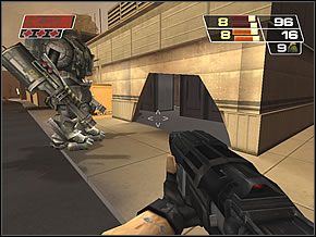 Wejdź przez zniszczoną ścianę do budynku i rozpocznij pacyfikacje wojaków - Hot Pursuit | Sopots Citadel | Red Faction II - Red Faction II - poradnik do gry