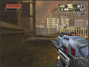 Podejdź do widocznej przed katedrą fontanny i wskocz do jej środka - Cemetery | Dancing with the Dead | Red Faction II - Red Faction II - poradnik do gry