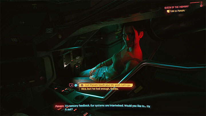 Ostatnia misja fabularna Panam to Właściwy moment, w trakcie której V uczy się sterowania Basiliskiem - Cyberpunk 2077: Panam Palmer - romans/seks - Cyberpunk 2077 - poradnik do gry