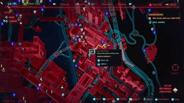 Lokalizacja: środkowa część Westbrook, Japantown - Cyberpunk 2077: Ratunek, Westbrook - kontrakty, solucja, mapa - Cyberpunk 2077 - poradnik do gry