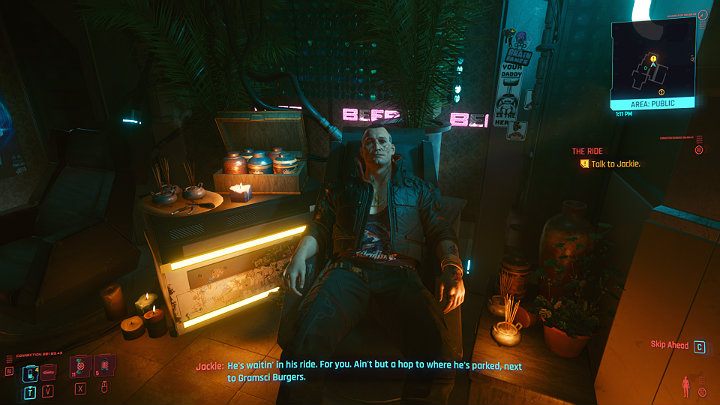 Wyjdź od ripperdoca i wejdź do sklepu Misty, by pomówić z Jackiem - Cyberpunk 2077: Pierwsza zasada Afterlife/The Ride - solucja, opis przejścia - Cyberpunk 2077 - poradnik do gry