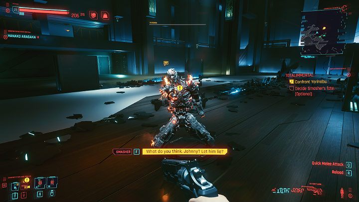 Twoja decyzja dotycząca dalszego losu Adama Smashera nie będzie miała żadnych dodatkowych konsekwencji - Cyberpunk 2077: Siostra i brat/Totalimmortal - solucja, opis przejścia - Cyberpunk 2077 - poradnik do gry