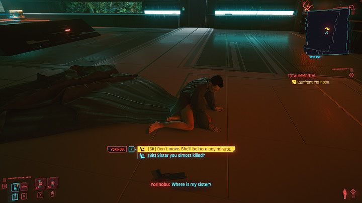 Po wygranej walce idź prosto do gabinetu Yorinobu i porozmawiaj z nim - Cyberpunk 2077: Siostra i brat/Totalimmortal - solucja, opis przejścia - Cyberpunk 2077 - poradnik do gry