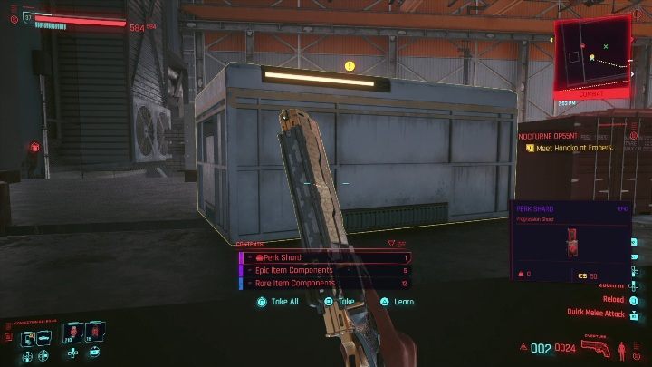 Miejsce ukrycia: drzazgę znajdziesz w magazynie - Cyberpunk 2077: Wszystkie Drzazgi atutów - Cyberpunk 2077 - poradnik do gry