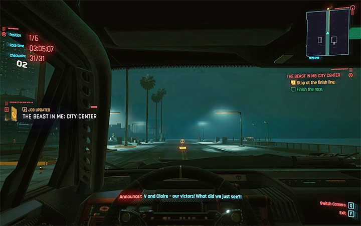 Wygrana w wyścigu nagradzana jest kredytami i dodatkowo do zaliczenia każdego z nich musisz znaleźć się na podium, tzn - Cyberpunk 2077: Jak odblokować wyścigi w Night City? - Cyberpunk 2077 - poradnik do gry
