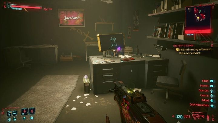 Solucja: twoim zadaniem jest dostanie się do biura, które znajduje się na pierwszym piętrze - Cyberpunk 2077: Kradzież, Heywood - kontrakty, solucja, mapa - Cyberpunk 2077 - poradnik do gry
