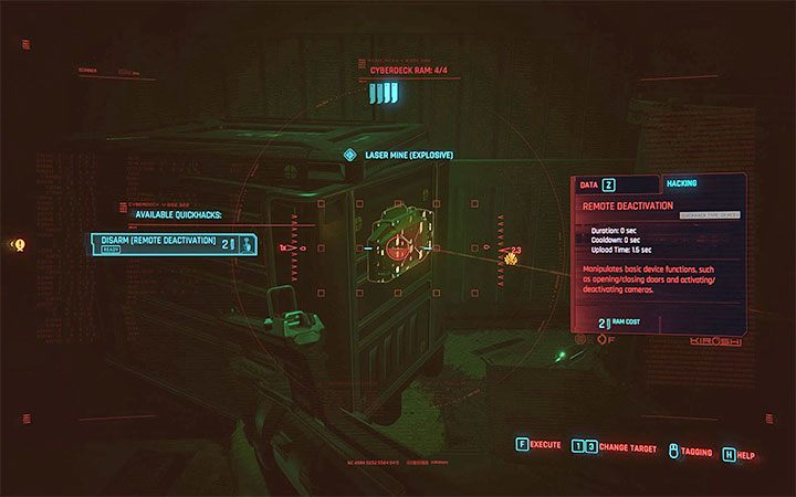 2) Wyłączenie pułapki dzięki hakowaniu - Możesz załączyć skaner i namierzyć pułapkę - Cyberpunk 2077: Jak rozbrajać pułapki? - Cyberpunk 2077 - poradnik do gry
