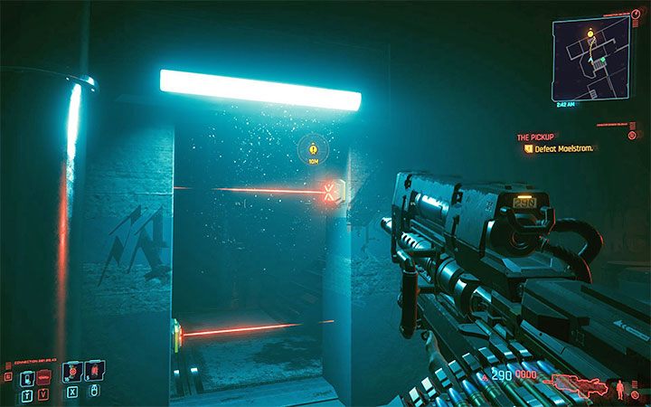 3) Celowe zdetonowanie pułapki - To najlepsza taktyka jeśli śpieszy ci się lub jeśli nie możesz skorzystać ani z hakowania ani ze zdolności technicznych - Cyberpunk 2077: Jak rozbrajać pułapki? - Cyberpunk 2077 - poradnik do gry