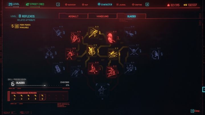 Z kolei atrybutem powiązanym z ostrzami jest Refleks, a perki wpływające na efektywność ostrzy znajdziesz w drzewku Broń biała - Cyberpunk 2077: Bronie obuchowe i ostrza - czym się różnią? - Cyberpunk 2077 - poradnik do gry