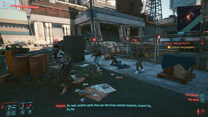 Kirk nie miał zbyt wiele szczęścia i wpadł w ręce Valentinos - Cyberpunk 2077: Na skróty - solucja, opis przejścia - Cyberpunk 2077 - poradnik do gry