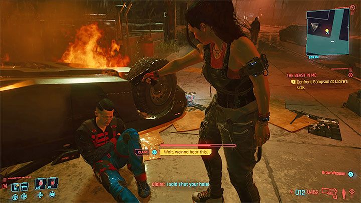 W trakcie rozgrywania finałowego wyścigu należy zrezygnować z dokończenia go, tylko zgodnie z życzeniem Claire wyruszyć w pościg za Sampsonem - Cyberpunk 2077: Darmowe pojazdy - lista - Cyberpunk 2077 - poradnik do gry