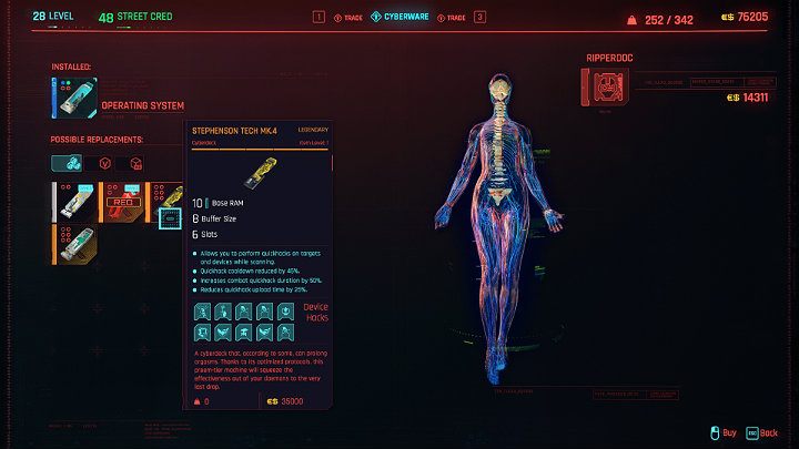 Kolejnym bardzo dobrym Cyberdeckiem dostępnych w grze Cyberpunk 2077 jest Legendarny Stephenson Tech MK - Cyberpunk 2077: Najlepsze Cyberdecki - które? - Cyberpunk 2077 - poradnik do gry