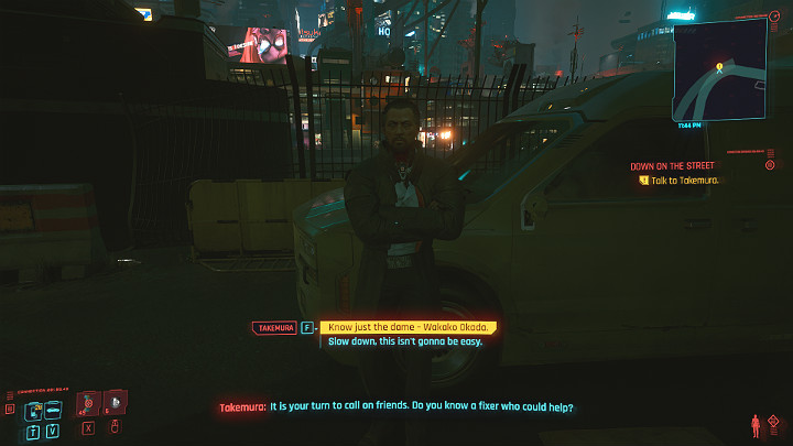 Po nieudanym spotkaniu z Oda, porozmawiaj z Takemurą - Cyberpunk 2077: Stary znajomy/Down on the Street - solucja, opis przejścia - Cyberpunk 2077 - poradnik do gry