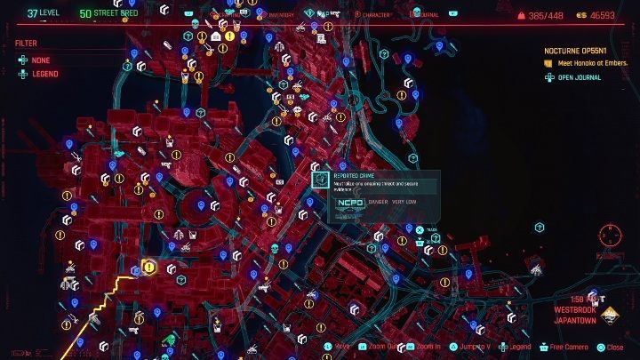 Na twojej drodze w dzielnicy Westbrook znajdzie się 6 zgłoszeń przestępstwa - Cyberpunk 2077: Westbrook, Kroniki kryminalne - mapa, solucja - Cyberpunk 2077 - poradnik do gry