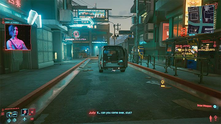 Po tym jak znowu minie trochę czasu Judy zadzwoni do V i poprosi bohatera o dotarcie do jej mieszkania - Cyberpunk 2077: Anihilacja/Both Sides, Now (Judy) - solucja, opis przejścia - Cyberpunk 2077 - poradnik do gry