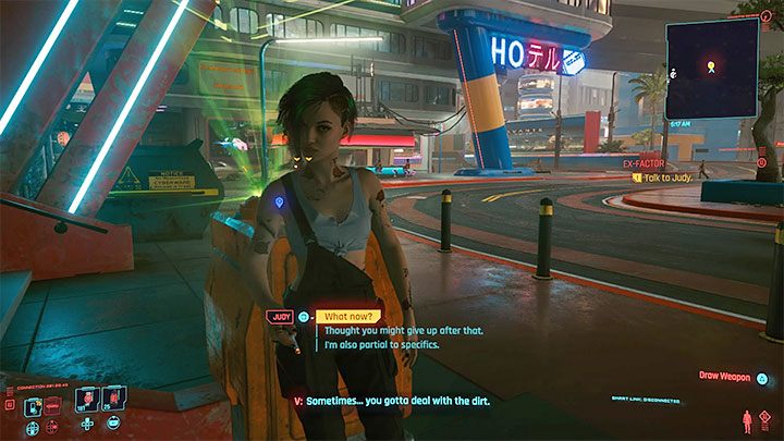 W celu dokończenia questu musisz powrócić windą na parter i opuścić megablok - Cyberpunk 2077: Mechaniczna dziewczyna/Ex-Factor (Judy) - solucja - Cyberpunk 2077 - poradnik do gry