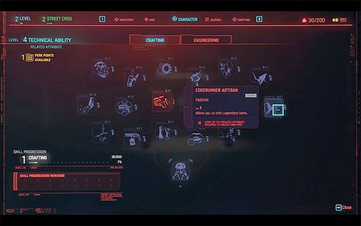 Przy okazji warto przypomnieć, że wytwarzanie legendarnych przedmiotów jest początkowo zablokowane nawet jeśli posiadasz odpowiednie składniki do craftingu - Cyberpunk 2077: Legendarne komponenty do craftingu - jak zdobywać? - Cyberpunk 2077 - poradnik do gry