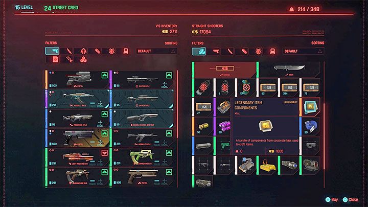 Jeśli chcesz stworzyć lub ulepszyć jakieś przedmioty wymagające legendarnych materiałów do craftingu, to komponenty możesz też kupować od wybranych handlarzy (np - Cyberpunk 2077: Legendarne komponenty do craftingu - jak zdobywać? - Cyberpunk 2077 - poradnik do gry