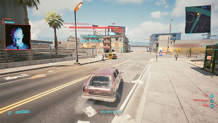Taksówka rzuci się do ucieczki i trzeba rozegrać scenę pościgu - Cyberpunk 2077: Delamain, Readmisja/Epistrophy - solucja, opis przejścia - Cyberpunk 2077 - poradnik do gry